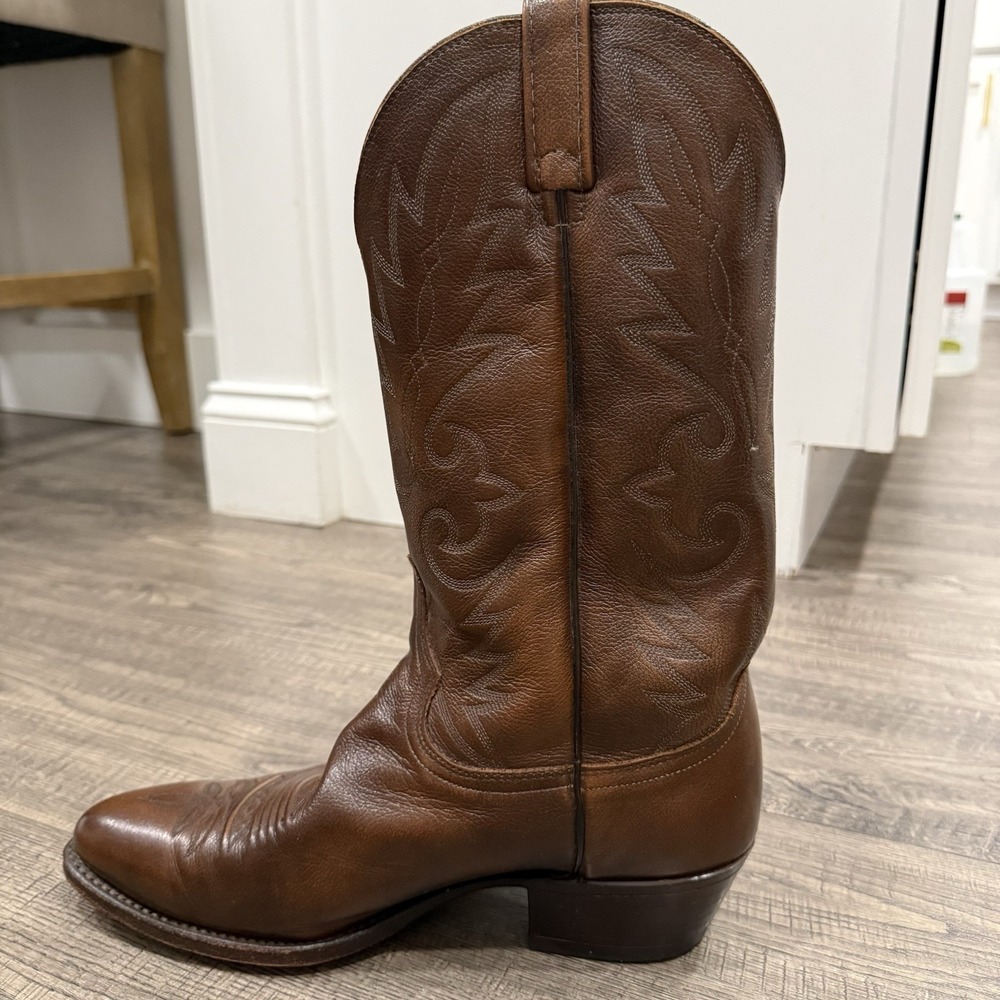 Dan Post Men's Size 11 D Western Cowboy Boots, Genuine, Leather Brown